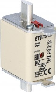 ETI Wkładka topikowa przemysłowa zwłoczna KOMBI NH00 gG 63A/500V 1