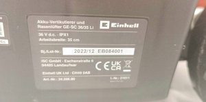 Einhell WERTYKULATOR AKUMULATOROWY GE-SC 36/35 Li-Solo 3420680 7