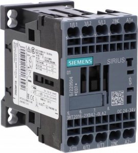 Siemens Stycznik kolejowy S00 AC-3 4kW / 400V 1R 24VDC 0.7...1.25 US z warystorem przyłącze sprężynowe do sterowania z PLC 3RT2016-2XB42 1