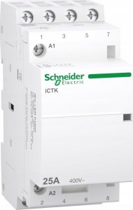 SCHNEIDERE Stycznik modułowy Acti9 iCTK50-25-40-230 25A 4NO 50Hz 220/240 VAC Schneider bez możliwości rozbudowy o styki pomocnicze A9C40425 1