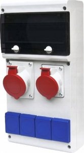 Scame Rozdzielnica budowlana natynkowa 1x32A/5P 1x16A/5P 4x230V 11 modułów IP44-54 Block 632.31WW szara 4