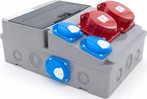 ELS Elektrotechnika Rozdzielnica budowlana 32A/5P + 16A/5P + 4*GS 230V + zabezpieczenia + różnicówka, 11NO42C11C1F 6