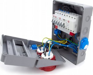 ELS Elektrotechnika Rozdzielnica budowlana 32A/5P + 16A/5P + 4*GS 230V + zabezpieczenia + różnicówka, 11NO42C11C1F 10