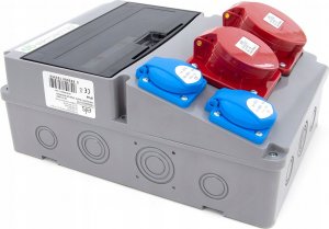 ELS Elektrotechnika Rozdzielnica budowlana 32A/5P + 16A/5P + 2*GS 230V + zabezpieczenia, 11NO22C11C11C 12