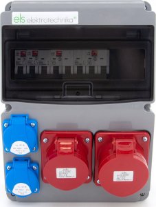 ELS Elektrotechnika Rozdzielnica budowlana 32A/5P + 16A/5P + 2*GS 230V + zabezpieczenia, 11NO22C11C11C 2