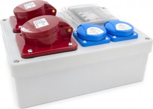 ELS Elektrotechnika Rozdzielnica budowlana Mikołajki 2*16A/4 + 2*GS + zabezpieczenia, obudowa naścienna, 4NO21B21B0/4 16