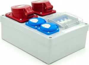 ELS Elektrotechnika Rozdzielnica budowlana Mikołajki 2*16A/4 + 2*GS + zabezpieczenia, obudowa naścienna, 4NO21B21B0/4 4