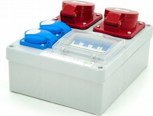 ELS Elektrotechnika Rozdzielnica budowlana Mikołajki 2*16A/4 + 2*GS + zabezpieczenia, obudowa naścienna, 4NO21B21B0/4 5