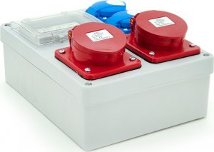 ELS Elektrotechnika Rozdzielnica budowlana Mikołajki 2*16A/4 + 2*GS + zabezpieczenia, obudowa naścienna, 4NO21B21B0/4 7