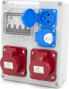 ELS Elektrotechnika Rozdzielnica budowlana Mikołajki 2*16A/4 + 2*GS + zabezpieczenia, obudowa naścienna, 4NO21B21B0/4 9