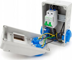 ELS Elektrotechnika Rozdzielnica budowlana, ogrodowa 2*GS 230V + zabezpieczenia + różnicówka, 6NO21C00F 11