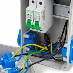 ELS Elektrotechnika Rozdzielnica budowlana, ogrodowa 2*GS 230V + zabezpieczenia + różnicówka, 6NO21C00F 12