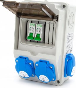 ELS Elektrotechnika Rozdzielnica budowlana, ogrodowa 2*GS 230V + zabezpieczenia + różnicówka, 6NO21C00F 10