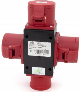 ELS Elektrotechnika Rozgałęźnik potrójny / trójnik siłowy przenośny IP44 32A 5P 400V P003W 5