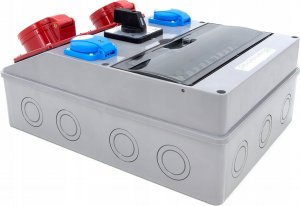 ELS Elektrotechnika Rozdzielnia budowlana 32A/5 + 16A/5 + 2*GS 230V + zabezpieczenia + różnicówka + wyłącznik L-0-P, 12NO22C11C11CFLP 11