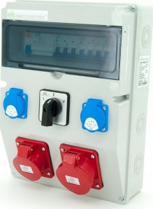ELS Elektrotechnika Rozdzielnia budowlana 32A/5 + 16A/5 + 2*GS 230V + zabezpieczenia + różnicówka + wyłącznik L-0-P, 12NO22C11C11CFLP 3
