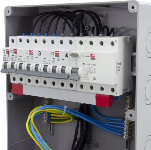 ELS Elektrotechnika Rozdzielnia budowlana 32A/5 + 16A/5 + 2*GS 230V + zabezpieczenia + różnicówka + wyłącznik L-0-P, 12NO22C11C11CFLP 9