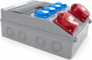 ELS Elektrotechnika Rozdzielnica budowlana 32A/5 + 16A/5 + 4*GS 230V + zabezpieczenia + różnicówka, obudowa naścienna, okienko 12M, 12NO42C11C11CF 3