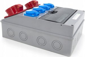 ELS Elektrotechnika Rozdzielnica budowlana 32A/5 + 16A/5 + 4*GS 230V + zabezpieczenia + różnicówka, obudowa naścienna, okienko 12M, 12NO42C11C11CF 4