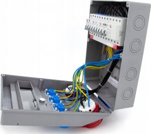 ELS Elektrotechnika Rozdzielnica budowlana 32A/5 + 16A/5 + 4*GS 230V + zabezpieczenia + różnicówka, obudowa naścienna, okienko 12M, 12NO42C11C11CF 5