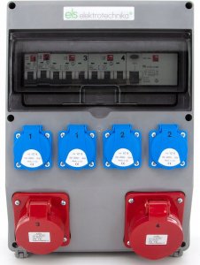 ELS Elektrotechnika Rozdzielnica budowlana 32A/5 + 16A/5 + 4*GS 230V + zabezpieczenia + różnicówka, obudowa naścienna, okienko 12M, 12NO42C11C11CF 7