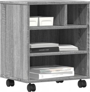 vidaXL Stojak pod drukarkę, z kółkami, szary dąb sonoma, 41x32x48 cm 4