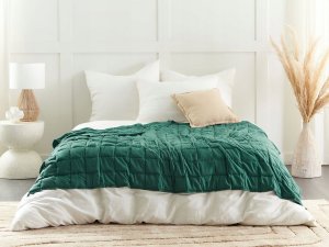 Beliani Kołdra obciążeniowa 9kg 150 x 200 cm zielona NEREID 2