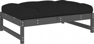 vidaXL Podnóżek ogrodowy, szary, 120x80 cm, lite drewno sosnowe 2