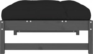 vidaXL Podnóżek ogrodowy, szary, 120x80 cm, lite drewno sosnowe 5