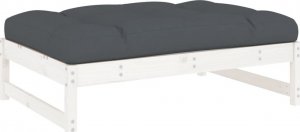vidaXL Podnóżek ogrodowy, biały, 120x80 cm, lite drewno sosnowe 2