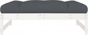vidaXL Podnóżek ogrodowy, biały, 120x80 cm, lite drewno sosnowe 4