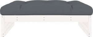 vidaXL Podnóżek ogrodowy, biały, 120x80 cm, lite drewno sosnowe 3