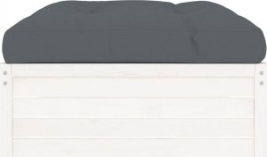 vidaXL Podnóżek ogrodowy, biały, 120x80 cm, lite drewno sosnowe 4