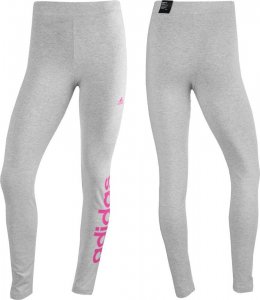 Adidas Legginsy dla dzieci adidas Essentials Linear Logo szare IC3580 164cm 1