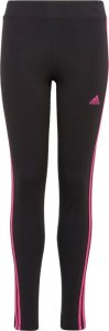 Adidas Legginsy dla dzieci adidas Essentials 3-Stripes Cotton Tights czarno-różowe IC3627 164cm 1