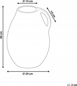 Beliani Wazon dekoracyjny z terakoty 40 cm beżowy KULIM 6