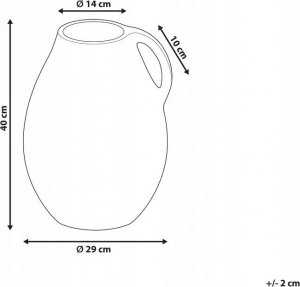Beliani Wazon dekoracyjny z terakoty 40 cm beżowy KULIM 7