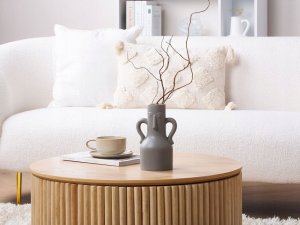 Beliani Porcelana Wazon na kwiaty 21 Szary TRIPOLI 2