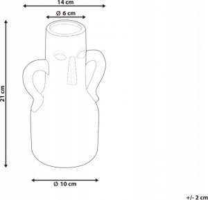 Beliani Porcelana Wazon na kwiaty 21 Szary TRIPOLI 6