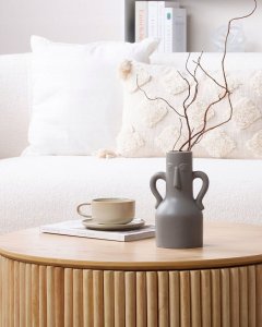 Beliani Porcelana Wazon na kwiaty 21 Szary TRIPOLI 7