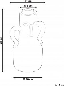 Beliani Porcelana Wazon na kwiaty 21 Szary TRIPOLI 8