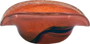 Inter-Deco Pomarańczowa miska łódka - szkło artystyczne 16cm 1
