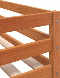 vidaXL Łóżko piętrowe z zasłonkami, biało-czarne, 75x190 cm, sosnowe 11