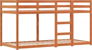 vidaXL Łóżko piętrowe z zasłonkami, biało-czarne, 75x190 cm, sosnowe 8