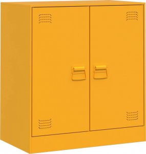 vidaXL Szafka boczna, musztardowa, 67x39x73 cm, stalowa 2