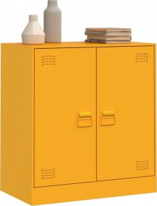 vidaXL Szafka boczna, musztardowa, 67x39x73 cm, stalowa 4