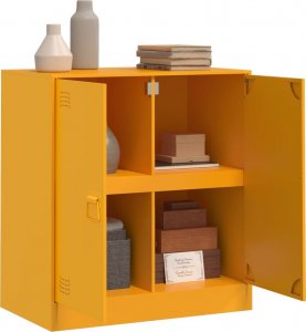 vidaXL Szafka boczna, musztardowa, 67x39x73 cm, stalowa 5