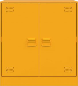 vidaXL Szafka boczna, musztardowa, 67x39x73 cm, stalowa 6
