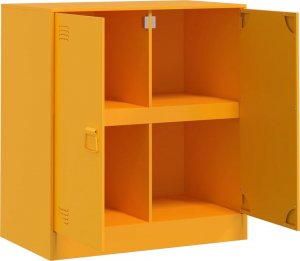 vidaXL Szafka boczna, musztardowa, 67x39x73 cm, stalowa 7