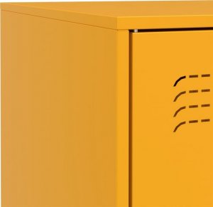 vidaXL Szafka boczna, musztardowa, 67x39x73 cm, stalowa 10